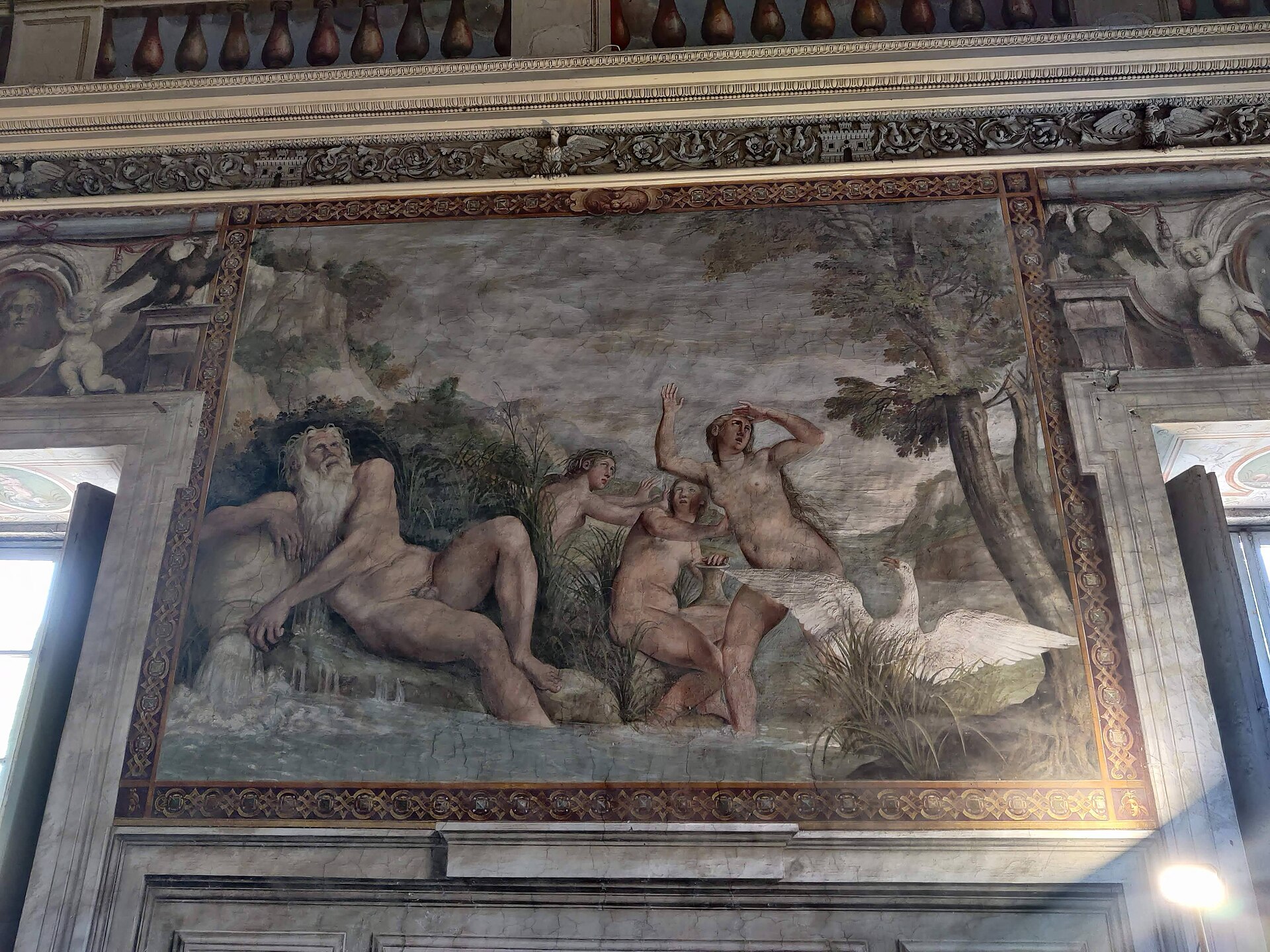 Francesco Albani, Caduta di Fetonte (1609), particolare del Po, Palazzo Giustiniani, Bassano Romano